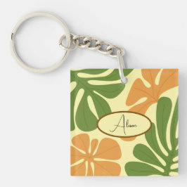 Green & Orange Modern Abstract Floral