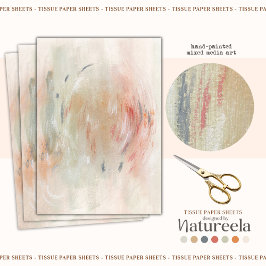 Green Orange Pink Abstract Decoupage Tissue Paper