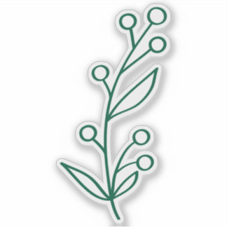 Green Outline Berry Custom Cut  Klistermärken