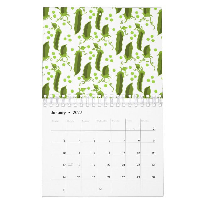 Green Peas Plants Leaves Round Vegetable Foods Kalender (Jan 2027)