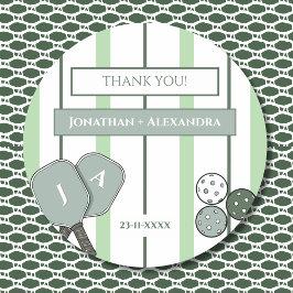 Green Perfect Match Couple Bridal Shower Thank You Runt Klistermärke