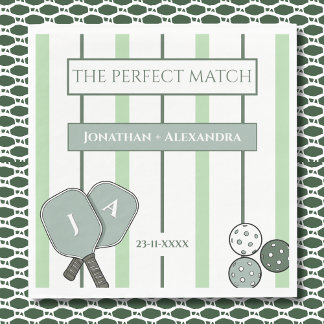 Green Perfect Match Couples Bridal Shower Pappersservett