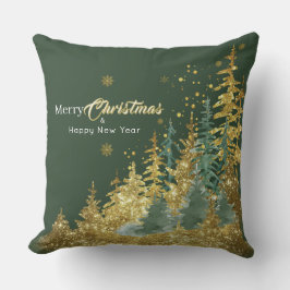 Green Pine Forest Merry Christmas Kudde