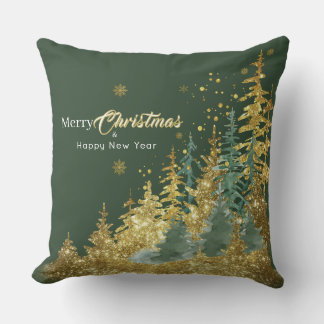 Green Pine Forest Merry Christmas Kudde