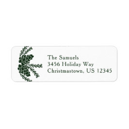 Green Pinecones Holiday Return Address Label Returadress Etikett