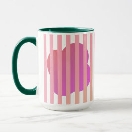 Green & Pink Stripe Simple Gift– Two-Tone Mug Mugg