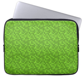 Green Pixel Pattern Retro 8-Bit Gaming Laptop Fodral