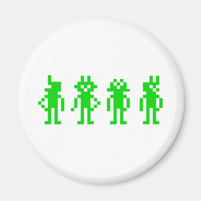 green pixel robots magnet (Framsidan)