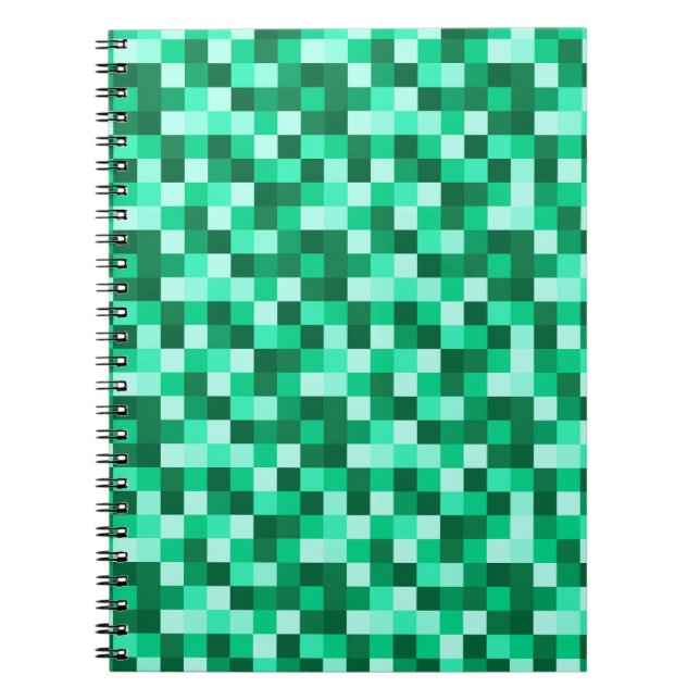 Green Pixels Minecraft Cover Notebook Anteckningsbok (Framsidan)