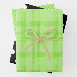 Green Plaid, Black & White