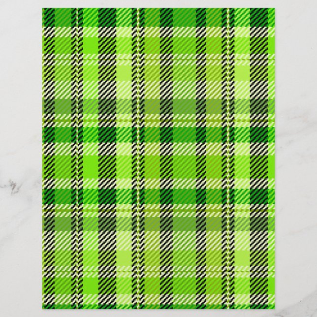 Green Plaid Bulk Scrapbook Paper Pages Reklamblad (Framsidan)