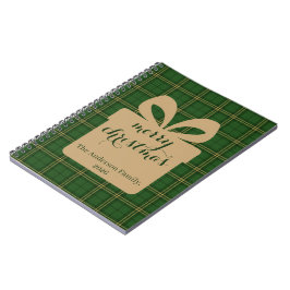 Green Plaid Christmas Festive Pattern - Anteckningsbok
