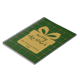 Green Plaid Christmas Festive Pattern - Anteckningsbok