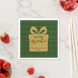 Green Plaid Christmas Festive Pattern - Pappersservett