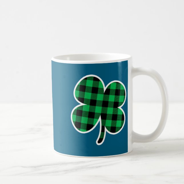 Green Plaid Clover St Patricks Day Women Shamrock  Kaffemugg (Höger)