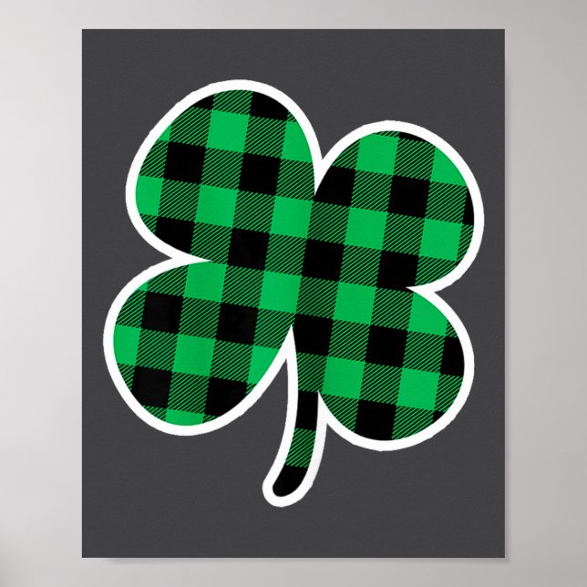 Green Plaid Clover St Patricks Day Women Shamrock  Poster (Framsidan)
