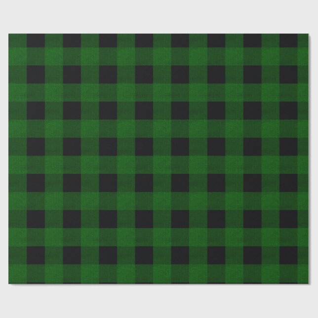 Green Plaid Presentpapper (Platt)