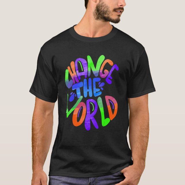 Green Planet Change the World Environment T Shirt (Framsida)