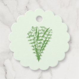 Green plant in the shape of a bouquet. gåvor etiketter