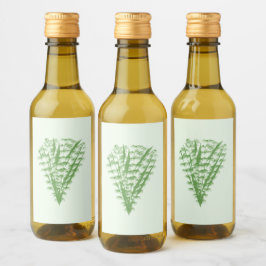 Green plant in the shape of a bouquet. vinetikett