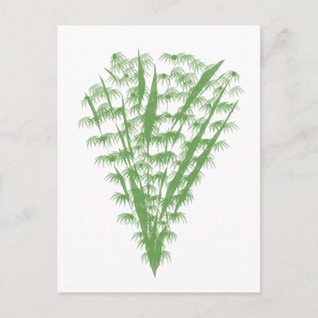 Green plant in the shape of a bouquet. vykort (Framsida)