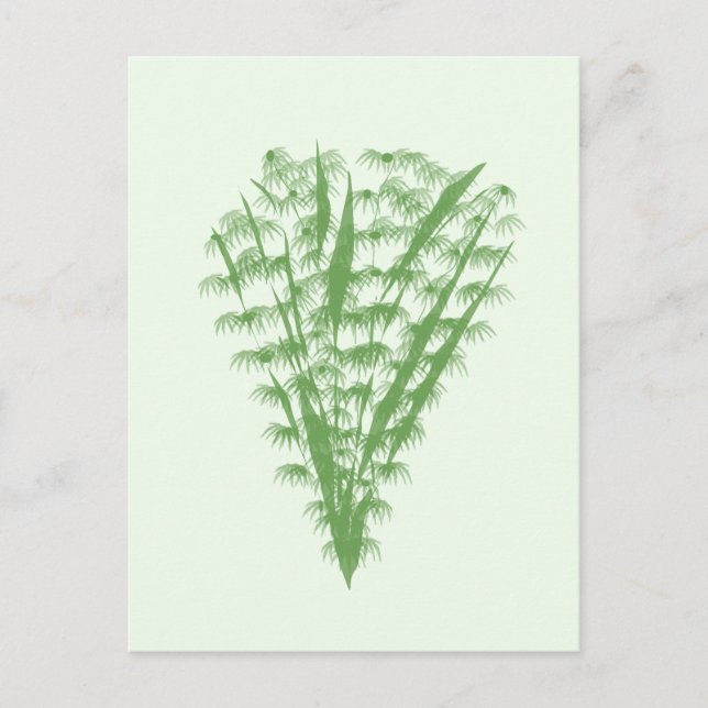 Green plant in the shape of a bouquet. vykort (Framsida)