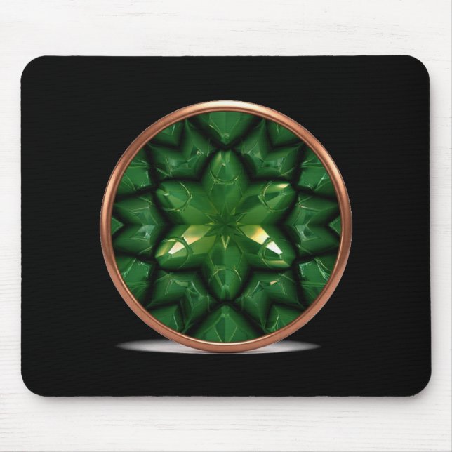 Green Pointed Star Fractal With Copper Frame Musmatta (Framsidan)