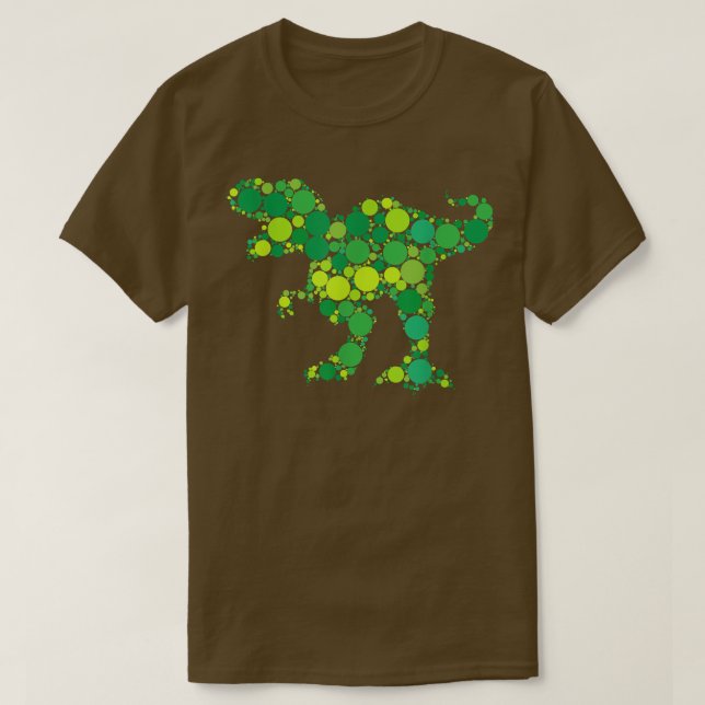 Green Polka Dot T Rex Dinosaur International Dot D Shirt (Design framsida)
