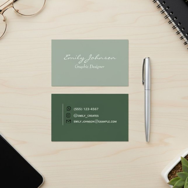 Green Professional Business Card Visitkort (Skapare uppladdad)