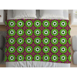 Green purple and white geometric pattern Towel Fleecefilt