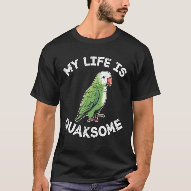 green quaker parrot t shirt (Framsida)