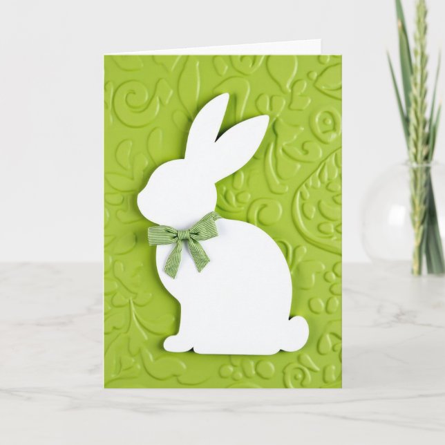 Green Rabbit Spring Time Card Kort (Framsida)