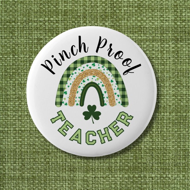 Green Rainbow Pinch Proof Teacher St Patrick's Day Knapp (Skapare uppladdad)