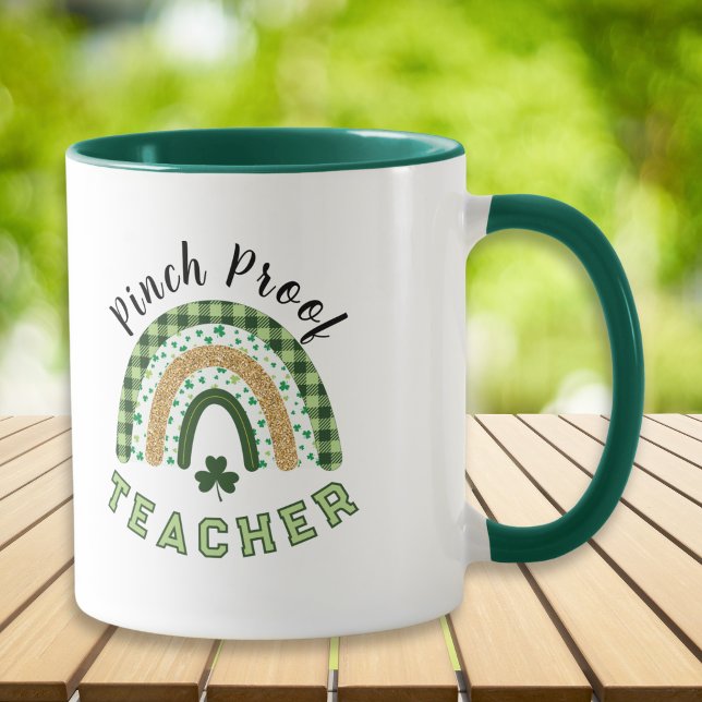 Green Rainbow Pinch Proof Teacher St Patrick's Day Mugg (Skapare uppladdad)