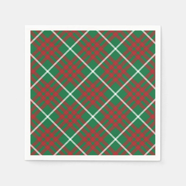 Green & Red Check Napkins Pappersservett (Framsidan)