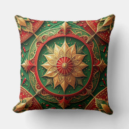 Green Red Decorative Christmas Throw Pillow Kudde