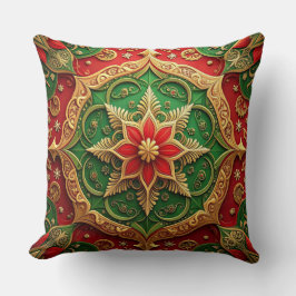 Green Red Decorative Christmas Throw Pillow Kudde