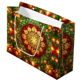 Green Red Decorative Holiday Gift Bag