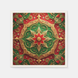 Green Red Decorative Holiday Napkin Pappersservett
