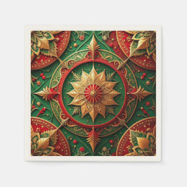 Green Red Decorative Holiday Napkin Pappersservett