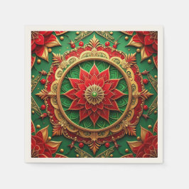 Green Red Decorative Holiday Napkin Pappersservett