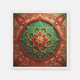 Green Red Decorative Holiday Napkin Pappersservett