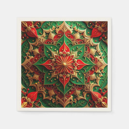 Green Red Decorative Holiday Napkin Pappersservett