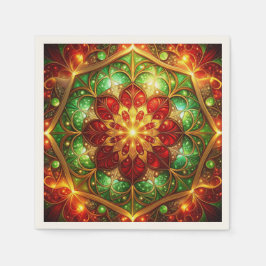 Green Red Decorative Holiday Napkin Pappersservett