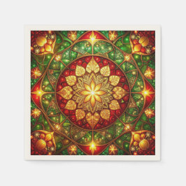 Green Red Decorative Holiday Napkin Pappersservett