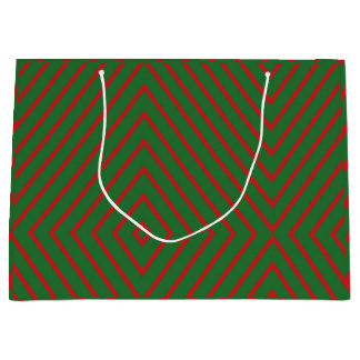Green & Red Diagonal Lines Gift Bag