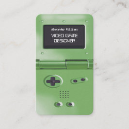 Green Retro Style Gaming Console Game Designer Visitkort