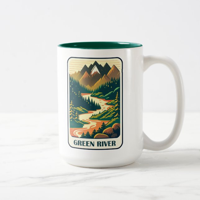 Green River Utah Färger Två-Tonad Mugg (Höger)