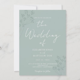 Green Romantic Greenery Wedding Invitation Inbjudningar