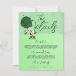Green Seal Wedding Details Card Inbjudningar
